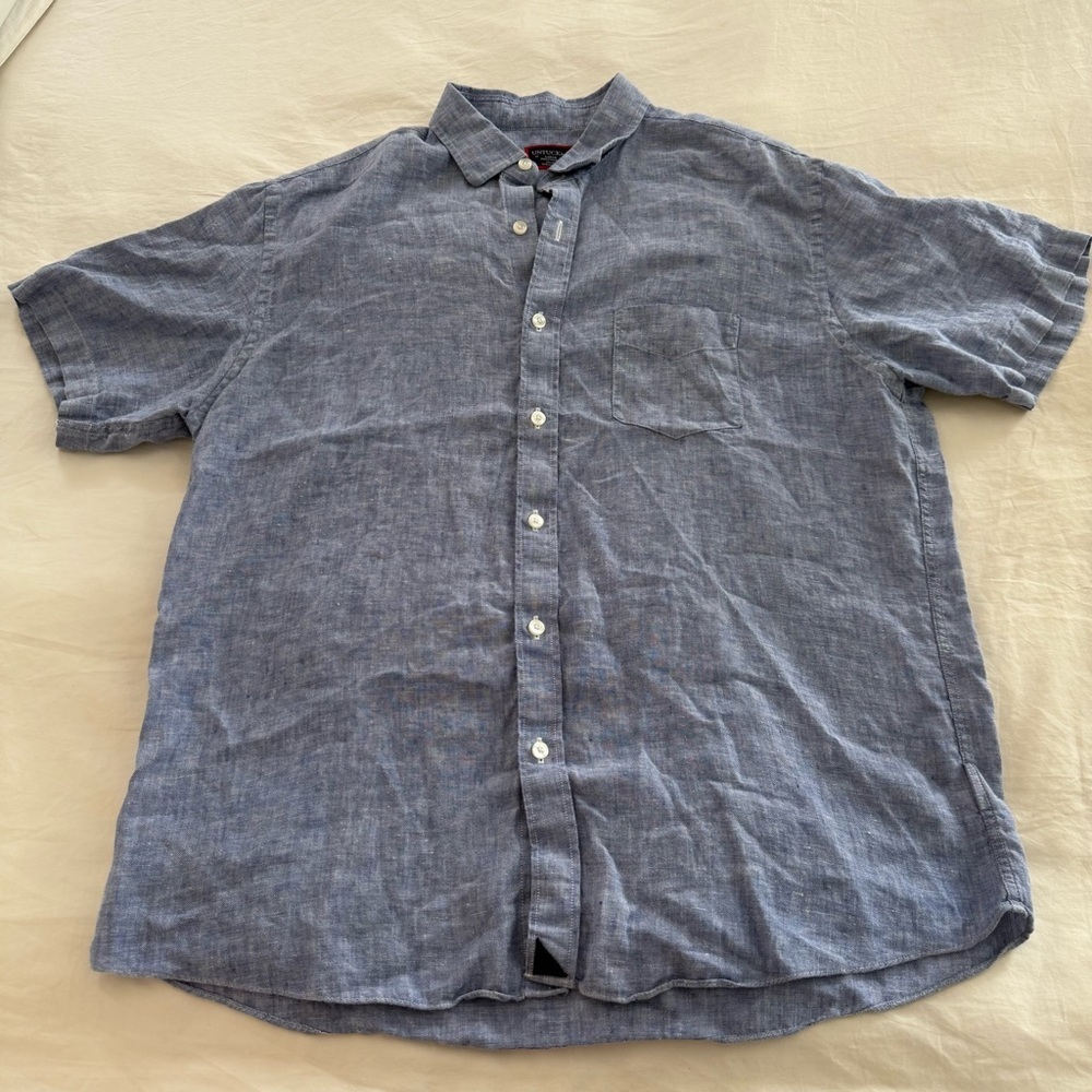 UNTUCKit Mens Valente WR Linen Short Sleeve Button Up Shirt - Picture 2 of 7